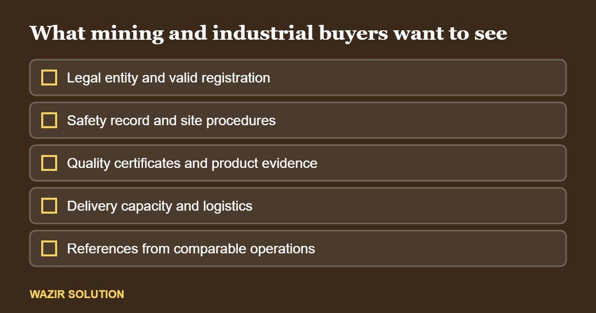 What mining and industrial buyers look for in a supplier