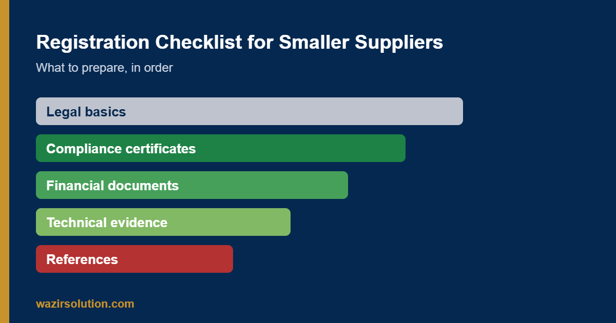 Priority order of preparation for smaller suppliers